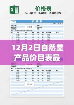 揭秘自然堂产品最新价目表，十二月二日市场最新动态更新