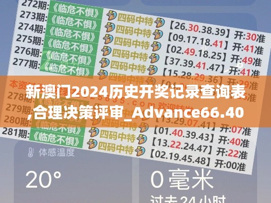 新澳门2024历史开奖记录查询表,合理决策评审_Advance66.408