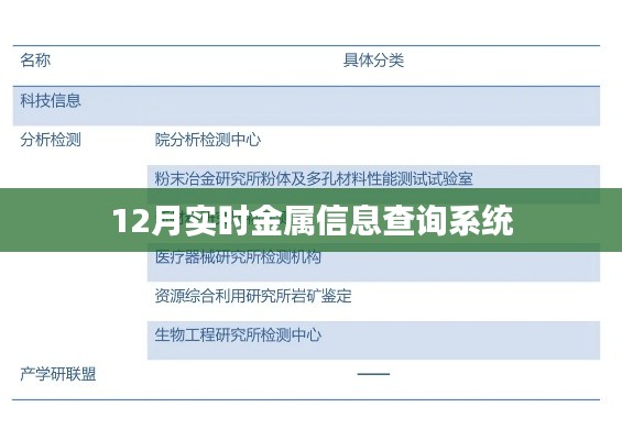 金属信息实时查询系统(12月版)